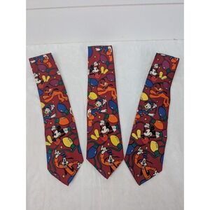 Vintage Mickey Mouse Christmas Tie Lot Of 3 Disney Balancine Holiday Goofy Pluto